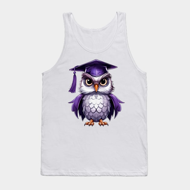 Purple Owl Graduation Tank Top by Chromatic Fusion Studio